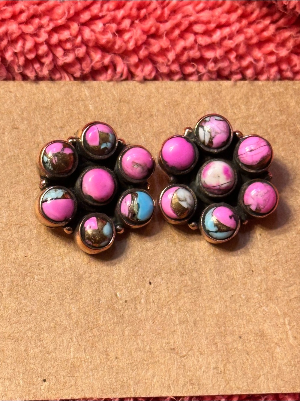 Cotton Candy Stud Earrings - Copper / Sterling Posts